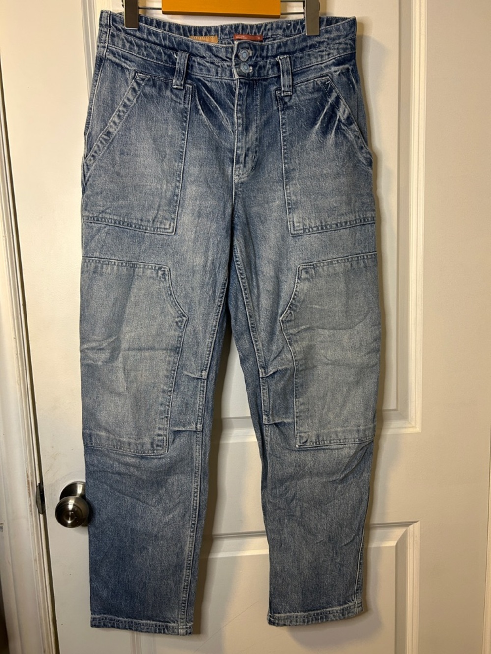 109. Pilcro Women's Light Blue Cargo Jeans